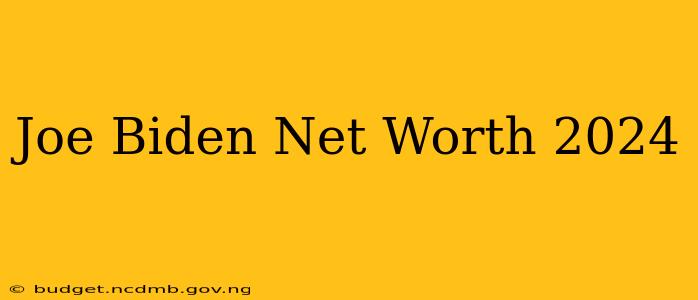 Joe Biden Net Worth 2024