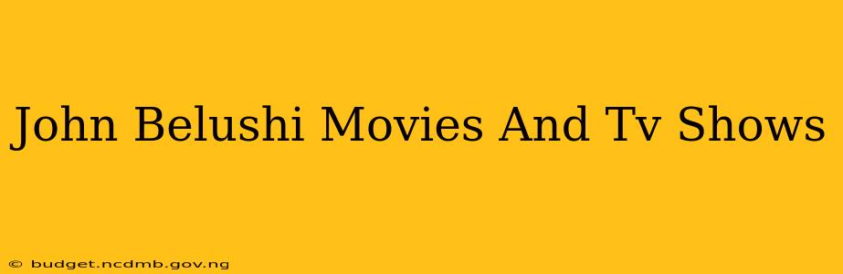 John Belushi Movies And Tv Shows
