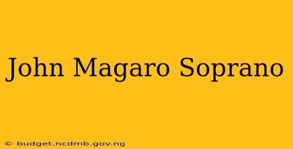 John Magaro Soprano