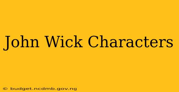 John Wick Characters