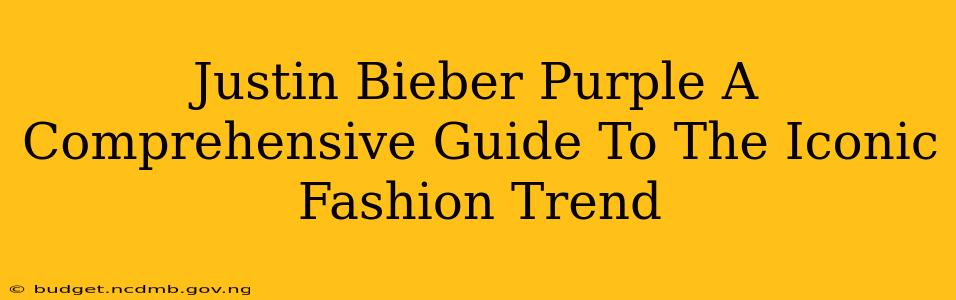 Justin Bieber Purple A Comprehensive Guide To The Iconic Fashion Trend