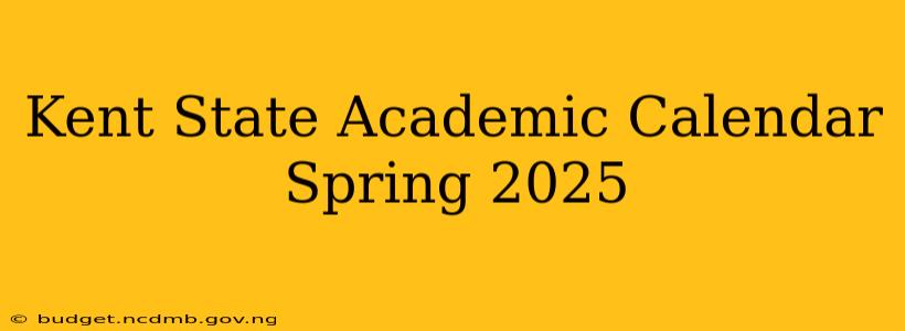 Kent State Academic Calendar Spring 2025