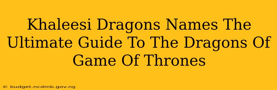 Khaleesi Dragons Names The Ultimate Guide To The Dragons Of Game Of Thrones