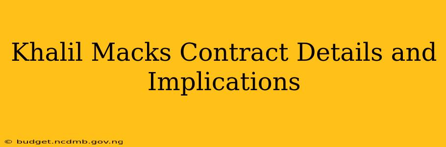 Khalil Macks Contract Details and Implications