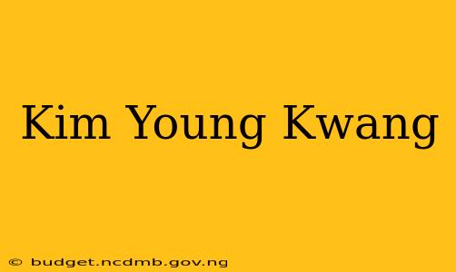 Kim Young Kwang