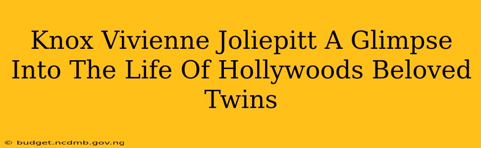 Knox Vivienne Joliepitt A Glimpse Into The Life Of Hollywoods Beloved Twins