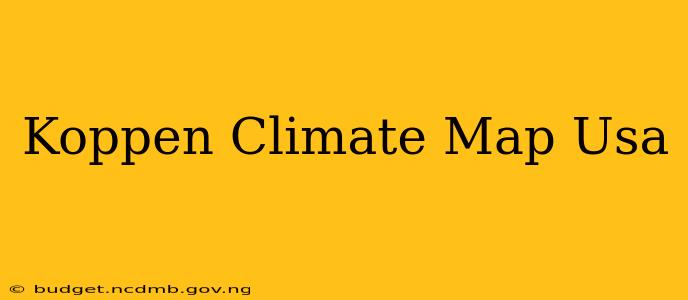 Koppen Climate Map Usa