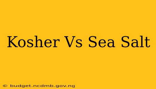 Kosher Vs Sea Salt