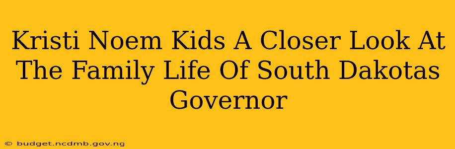 Kristi Noem Kids A Closer Look At The Family Life Of South Dakotas Governor