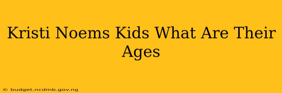 Kristi Noems Kids What Are Their Ages