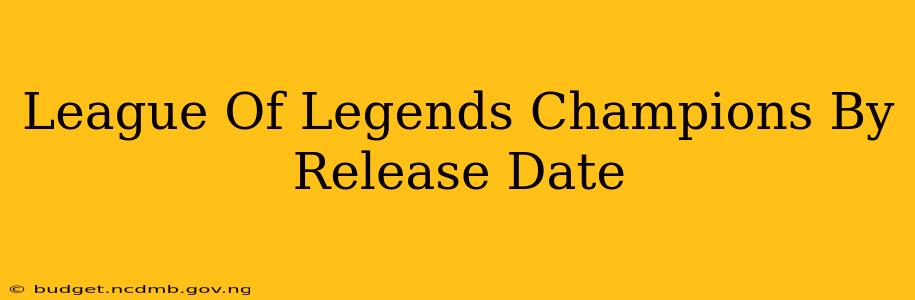 League Of Legends Champions By Release Date