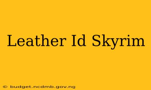 Leather Id Skyrim