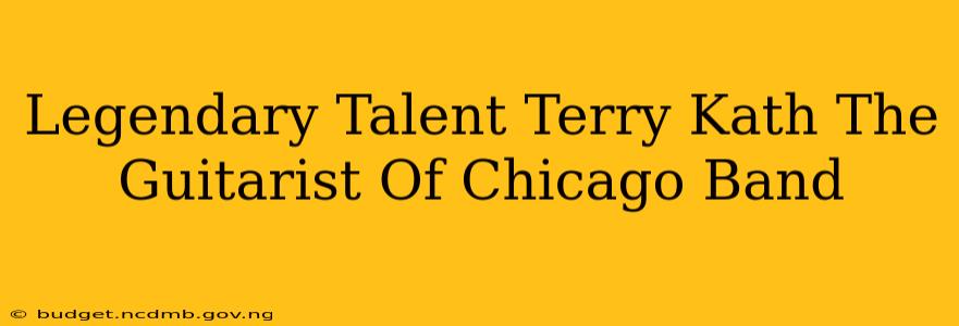Legendary Talent Terry Kath The Guitarist Of Chicago Band