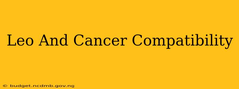 Leo And Cancer Compatibility