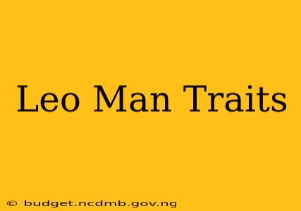 Leo Man Traits