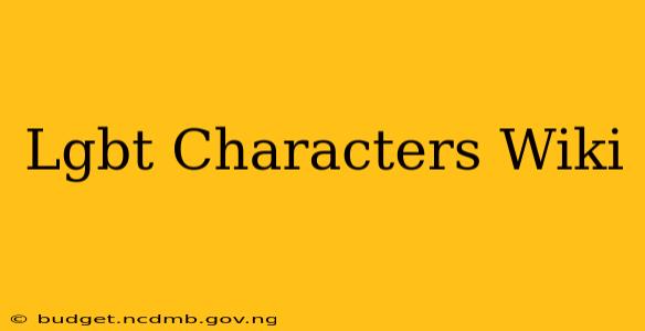 Lgbt Characters Wiki