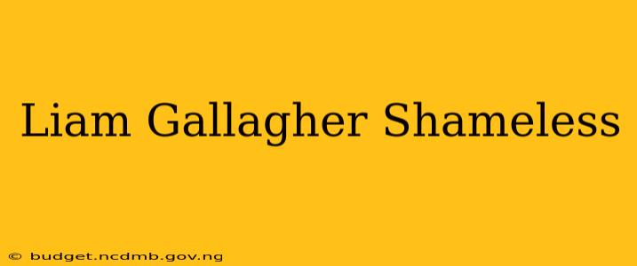 Liam Gallagher Shameless