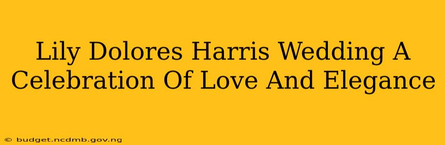 Lily Dolores Harris Wedding A Celebration Of Love And Elegance