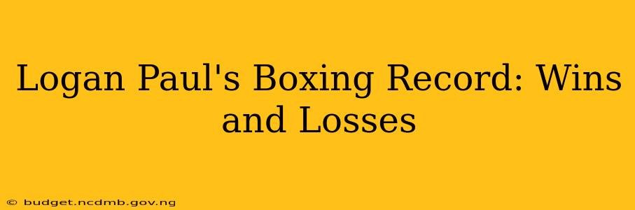 Logan Paul's Boxing Record: Wins and Losses