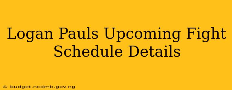Logan Pauls Upcoming Fight Schedule Details
