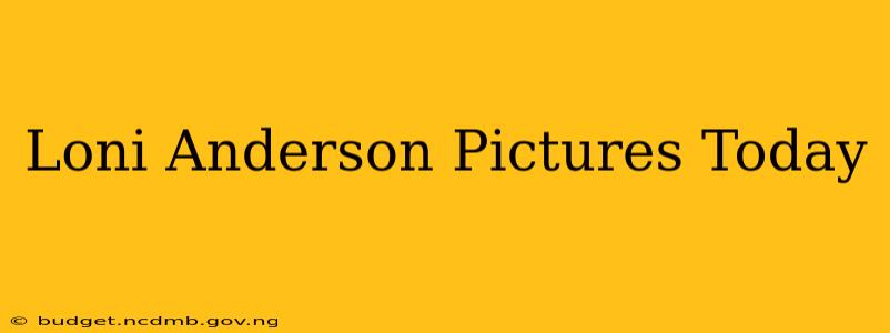 Loni Anderson Pictures Today