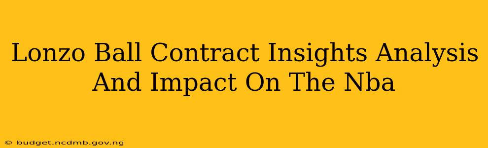 Lonzo Ball Contract Insights Analysis And Impact On The Nba