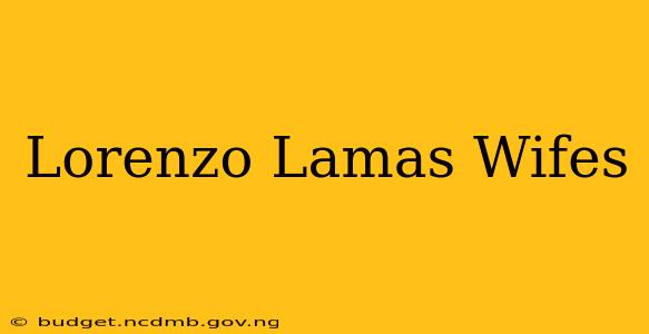 Lorenzo Lamas Wifes