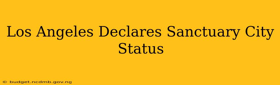 Los Angeles Declares Sanctuary City Status