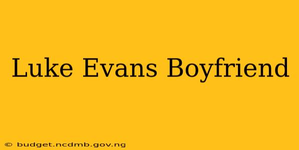 Luke Evans Boyfriend