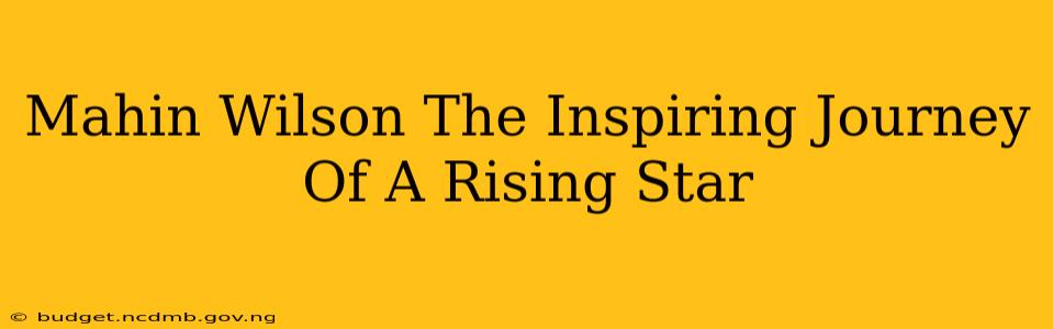 Mahin Wilson The Inspiring Journey Of A Rising Star