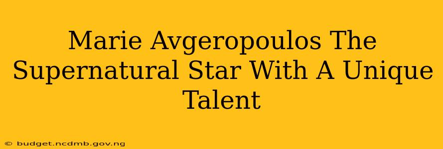 Marie Avgeropoulos The Supernatural Star With A Unique Talent