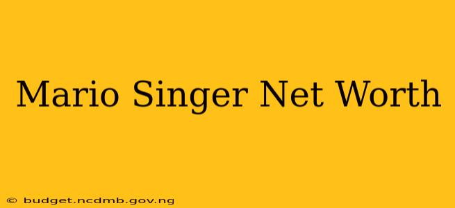 Mario Singer Net Worth
