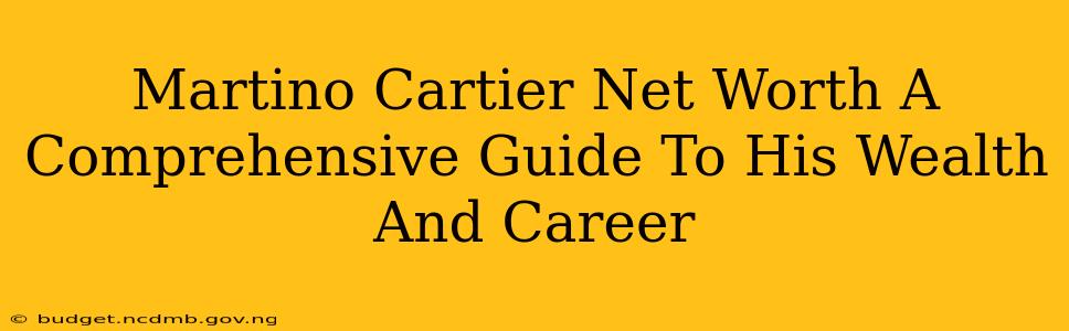 Martino Cartier Net Worth A Comprehensive Guide To His Wealth And Career