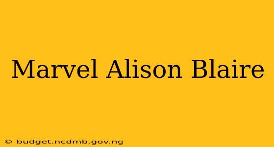 Marvel Alison Blaire