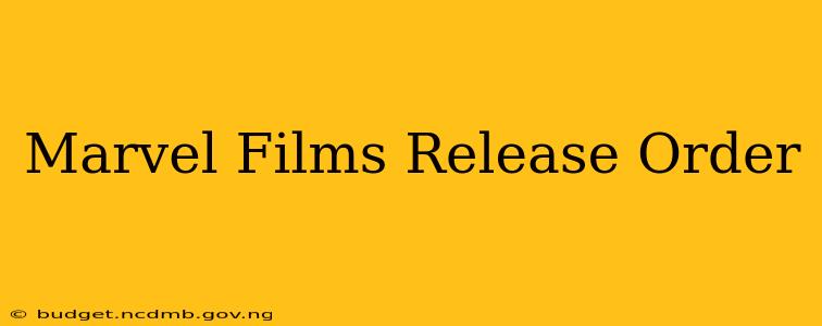 Marvel Films Release Order
