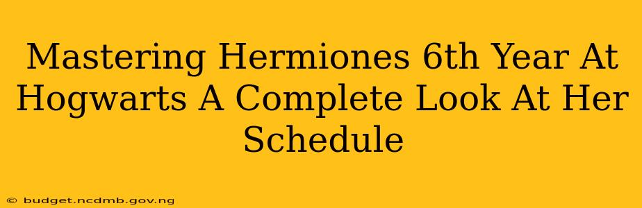 Mastering Hermiones 6th Year At Hogwarts A Complete Look At Her Schedule