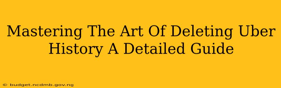 Mastering The Art Of Deleting Uber History A Detailed Guide