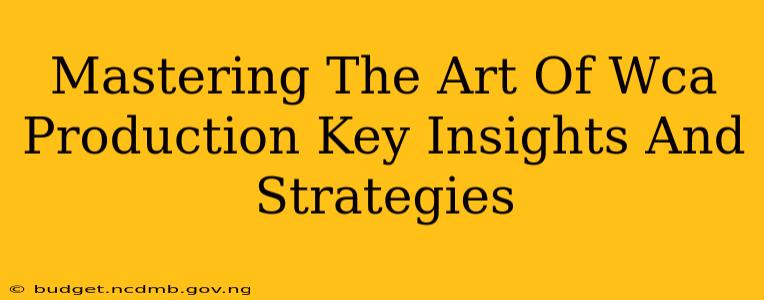 Mastering The Art Of Wca Production Key Insights And Strategies