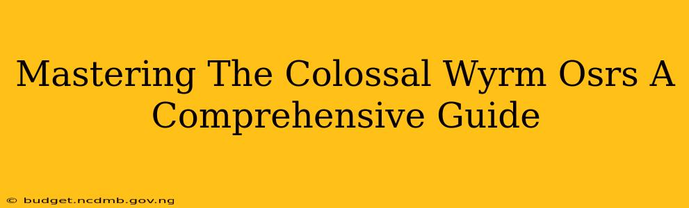 Mastering The Colossal Wyrm Osrs A Comprehensive Guide