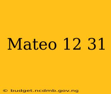 Mateo 12 31