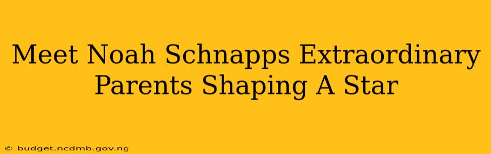 Meet Noah Schnapps Extraordinary Parents Shaping A Star