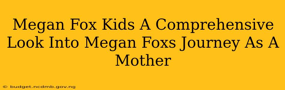 Megan Fox Kids A Comprehensive Look Into Megan Foxs Journey As A Mother