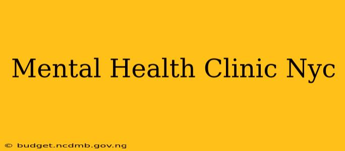 Mental Health Clinic Nyc