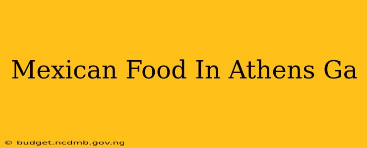 Mexican Food In Athens Ga