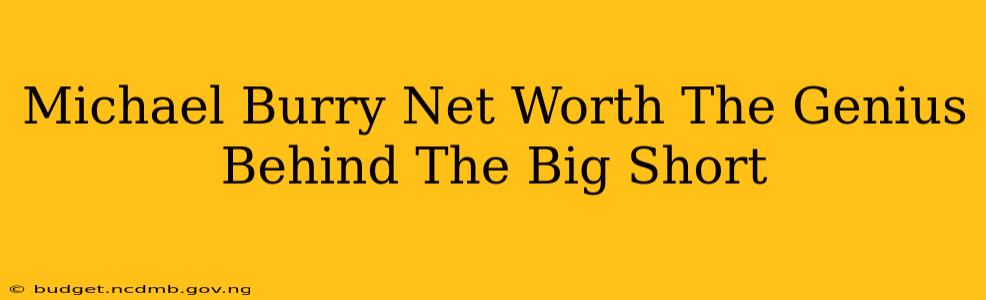 Michael Burry Net Worth The Genius Behind The Big Short