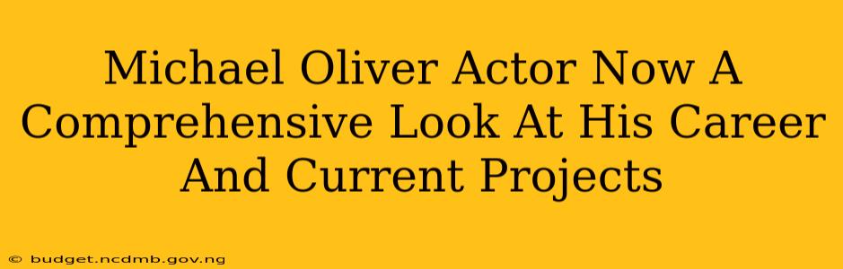 Michael Oliver Actor Now A Comprehensive Look At His Career And Current Projects