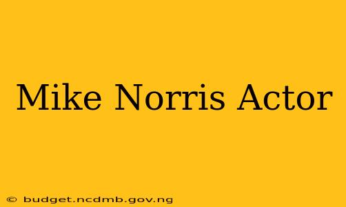 Mike Norris Actor
