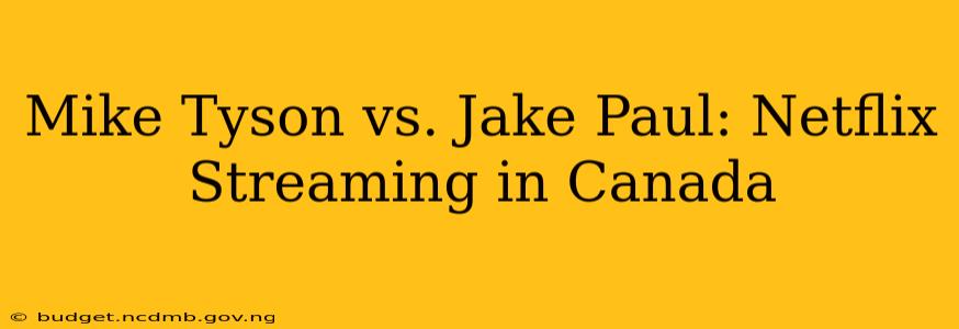 Mike Tyson vs. Jake Paul: Netflix Streaming in Canada