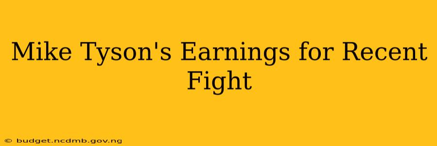 Mike Tyson's Earnings for Recent Fight