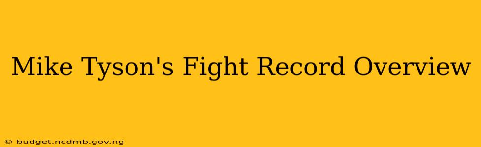 Mike Tyson's Fight Record Overview
